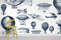 Vintage Hot Balloons Wallpaper Mural