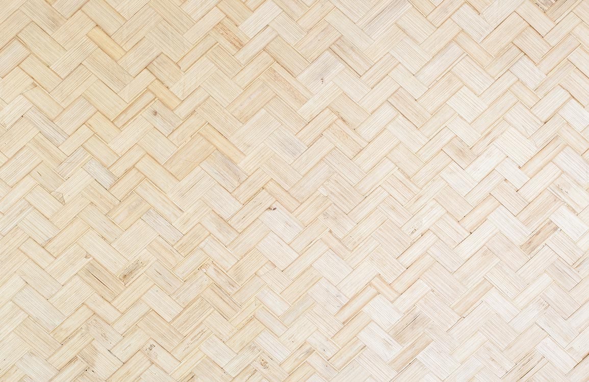 Natural Bamboo Inspired Herringbone Pattern Wallpaper in Light Beige Tones