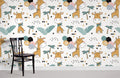 Giraffe &  Balloons Wallpaper Mural