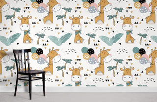 Giraffe &  Balloons Wallpaper Mural