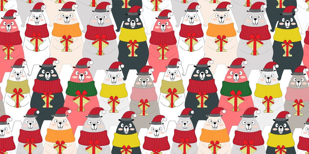 Bear in Christmas Wallpaper Mural