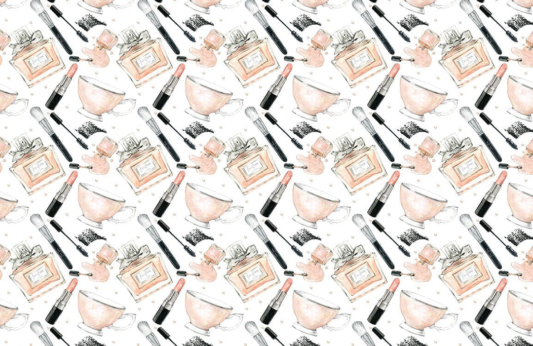 Elegant Watercolour Beauty Essentials Pattern Wallpaper for Chic Interiors Decor