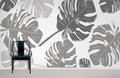 Gray Leaves Wallpaper Mural