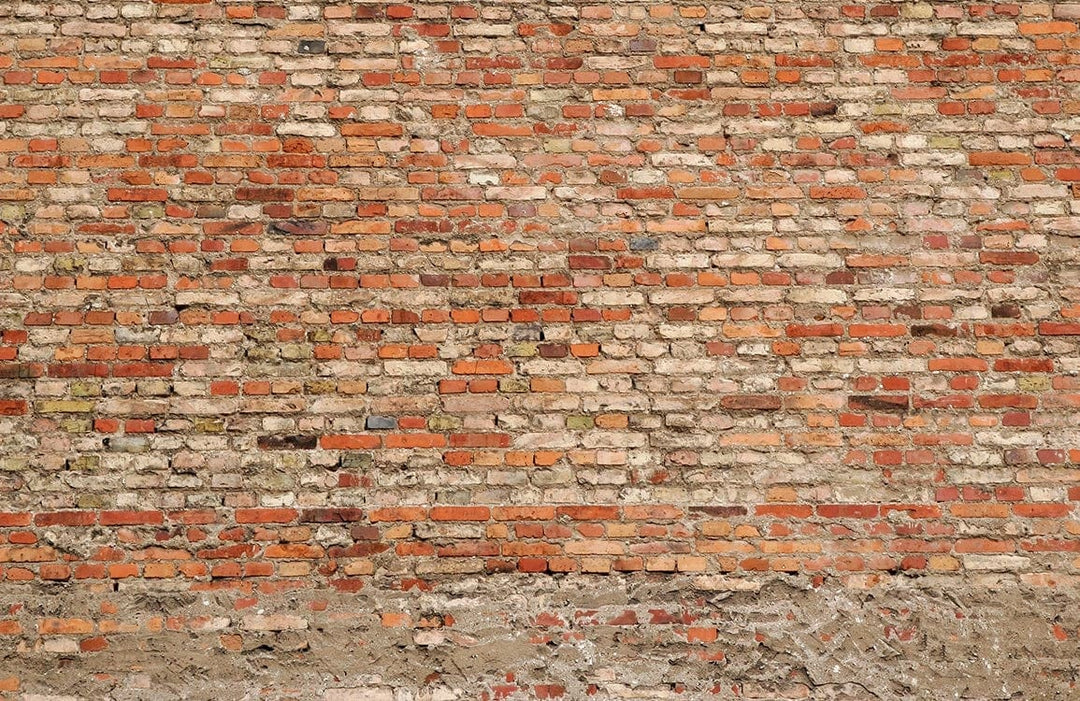 Rustic Exposed Brick Wall Mural Wallpaper in Warm Earthy Tones