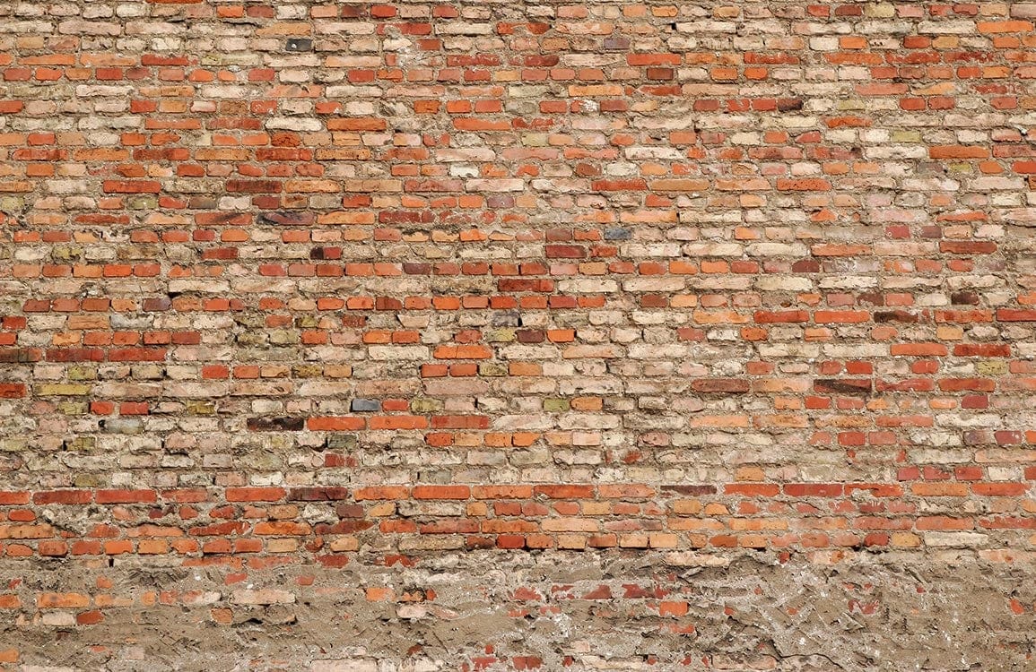 Rustic Exposed Brick Wall Mural Wallpaper in Warm Earthy Tones