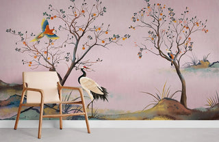 Pink Vintage Wallpaper Mural