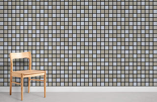 Black & Blue Mosaic Wallpaper Mural