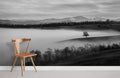 Ink Foggy Mountains Wallpaper Mural