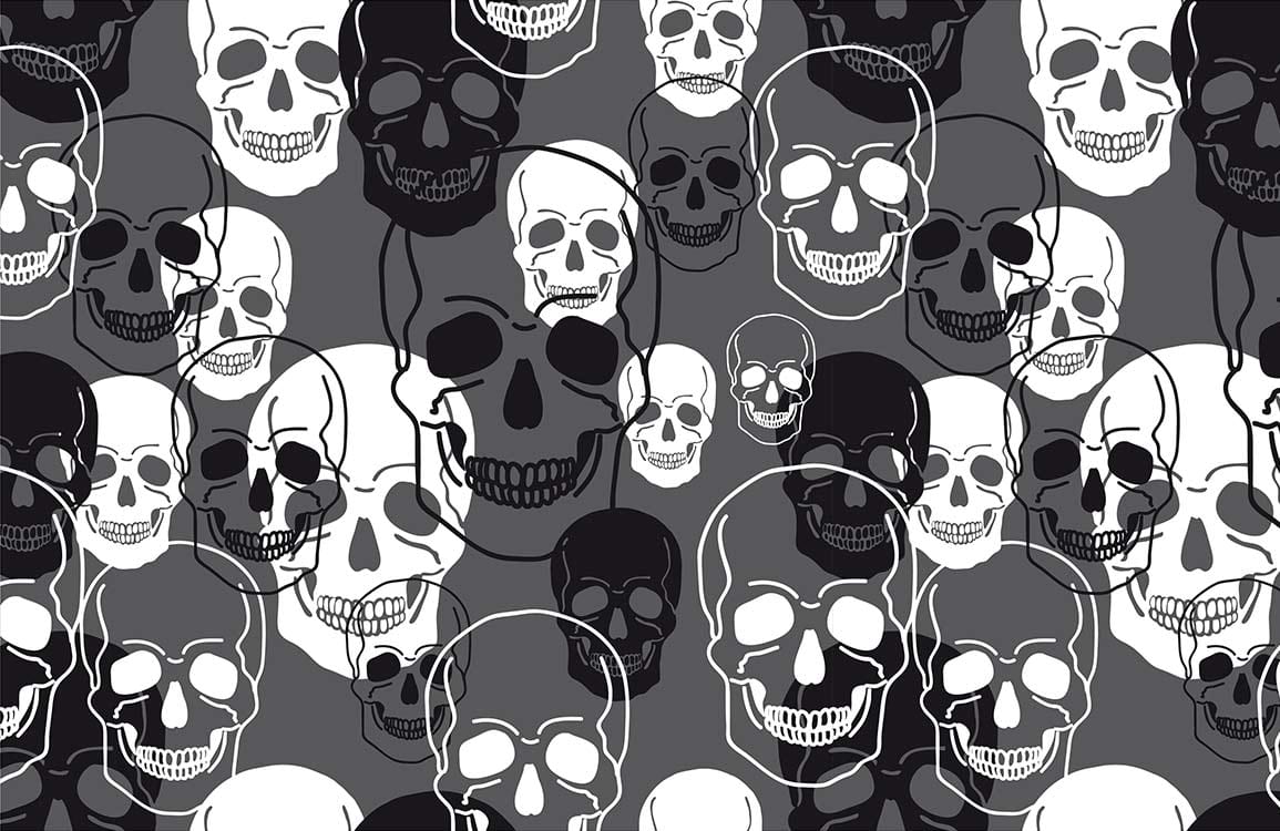 Skeleton Head II Wallpaper Mural