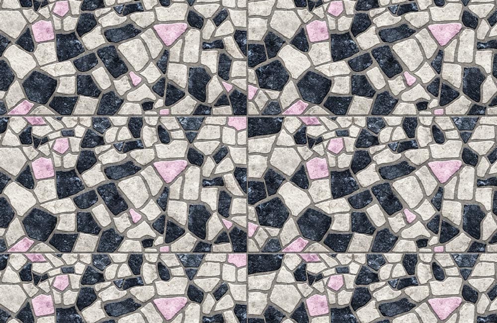 Chic Monochrome and Pink Mosaic Pattern Wallpaper for Modern Interiors