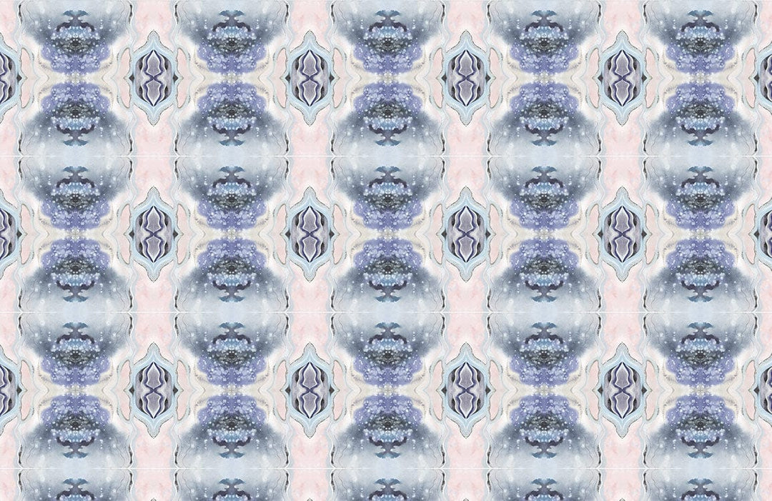 Elegant Pastel Watercolour Symmetry Wallpaper - Soft Blue and Pink Pattern