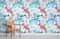 Blue & Pink Seahorses Wallpaper Mural