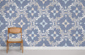 Blue Batik Wallpaper Mural