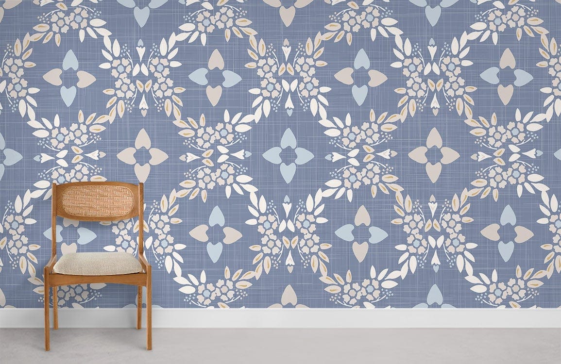 Blue Batik Wallpaper Mural