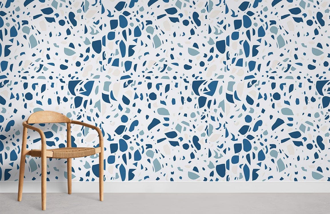 Blue Chips Marble Pattern Wallpaper Mural Kitchen