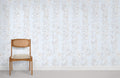 Blue Draw Plant Wallpaper Mural