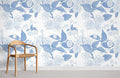 Blue Floral Wallpaper Mural