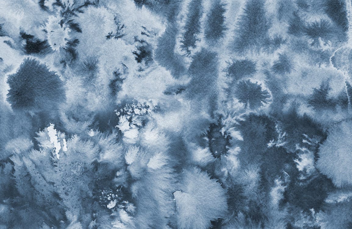 Serene Blue Watercolour Abstract Patterned Wallpaper for Modern Interiors