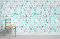Turquoise Hexagon Wallpaper Mural