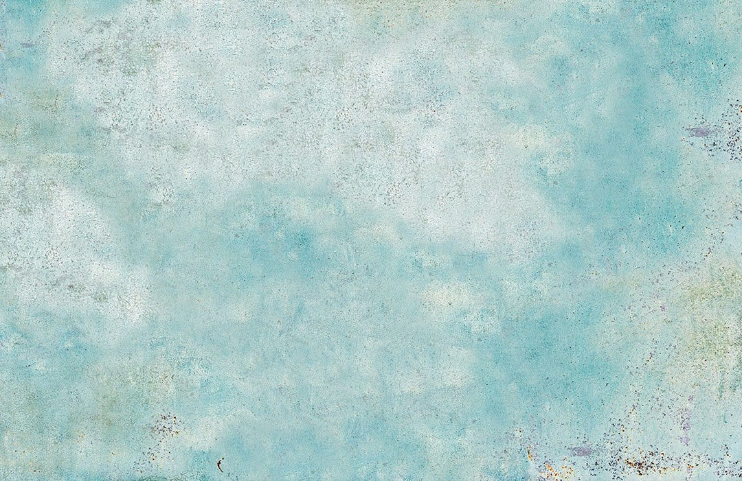 Vintage Blue Textured Mural Wallpaper: Distressed Aqua Chic Interior Design Decor