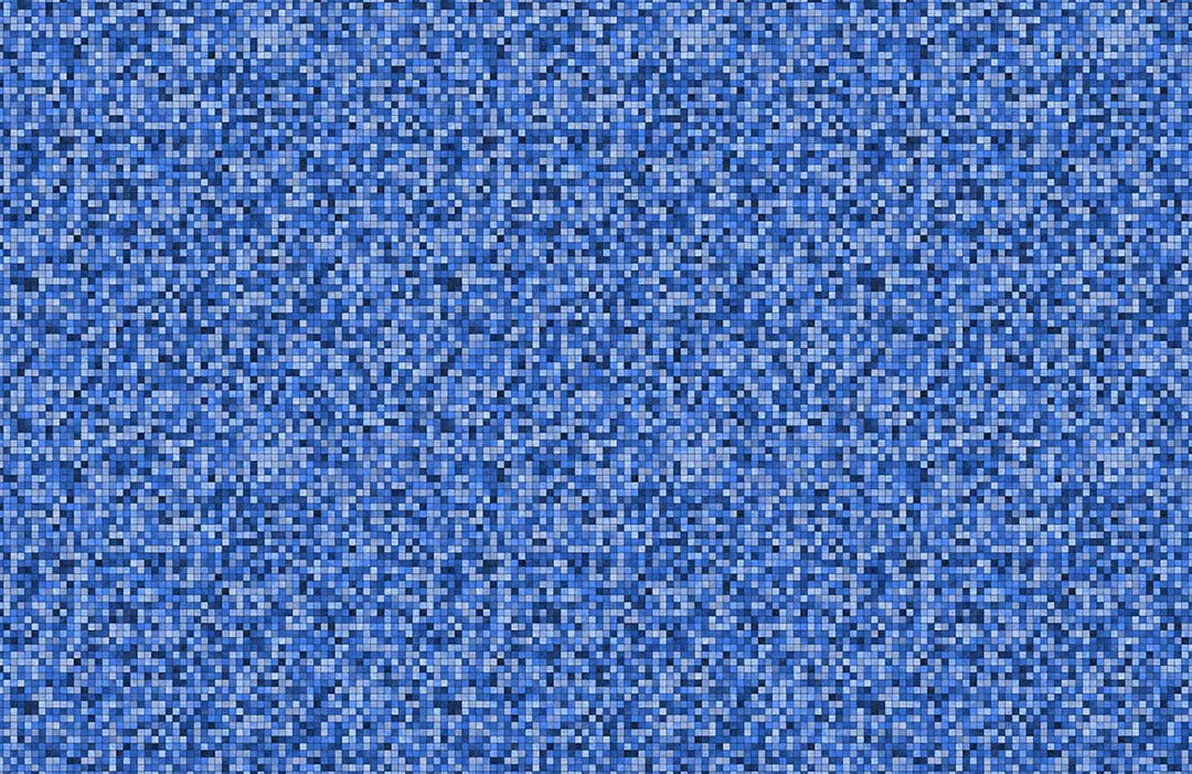 Modern Blue Pixelated Mosaic Pattern Wallpaper - Contemporary Interior Design Style