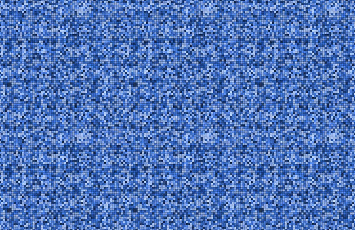 Modern Blue Pixelated Mosaic Pattern Wallpaper - Contemporary Interior Design Style