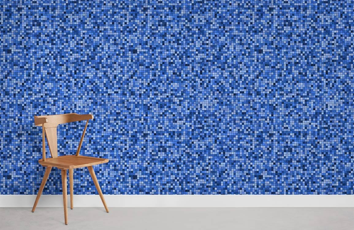 Blue Mosaic Wallpaper Mural