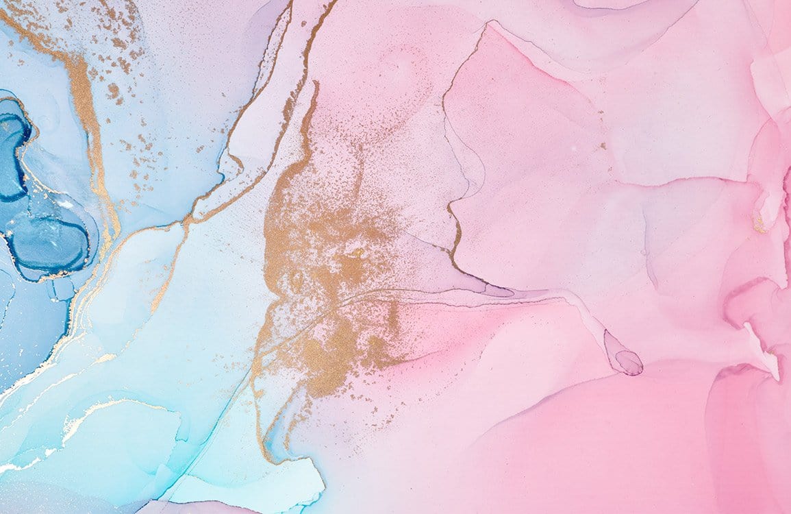 Luxury Watercolour Mural Wallpaper in Pastel Pink and Blue Tones