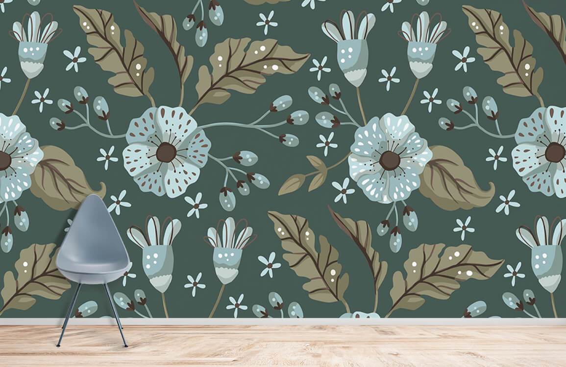 Blue Trumpet Wallpaper Mural