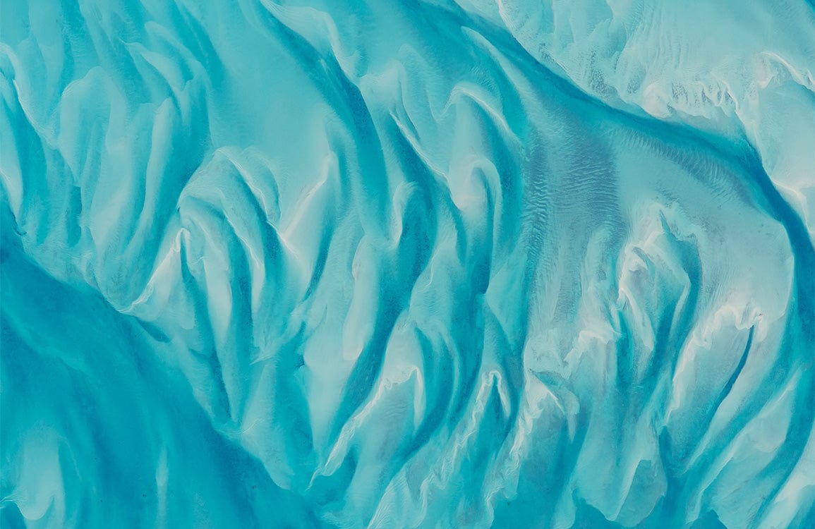 Aqua Coastal Dreamscape Mural Wallpaper: Natural Ocean-Inspired Interior Design Accent