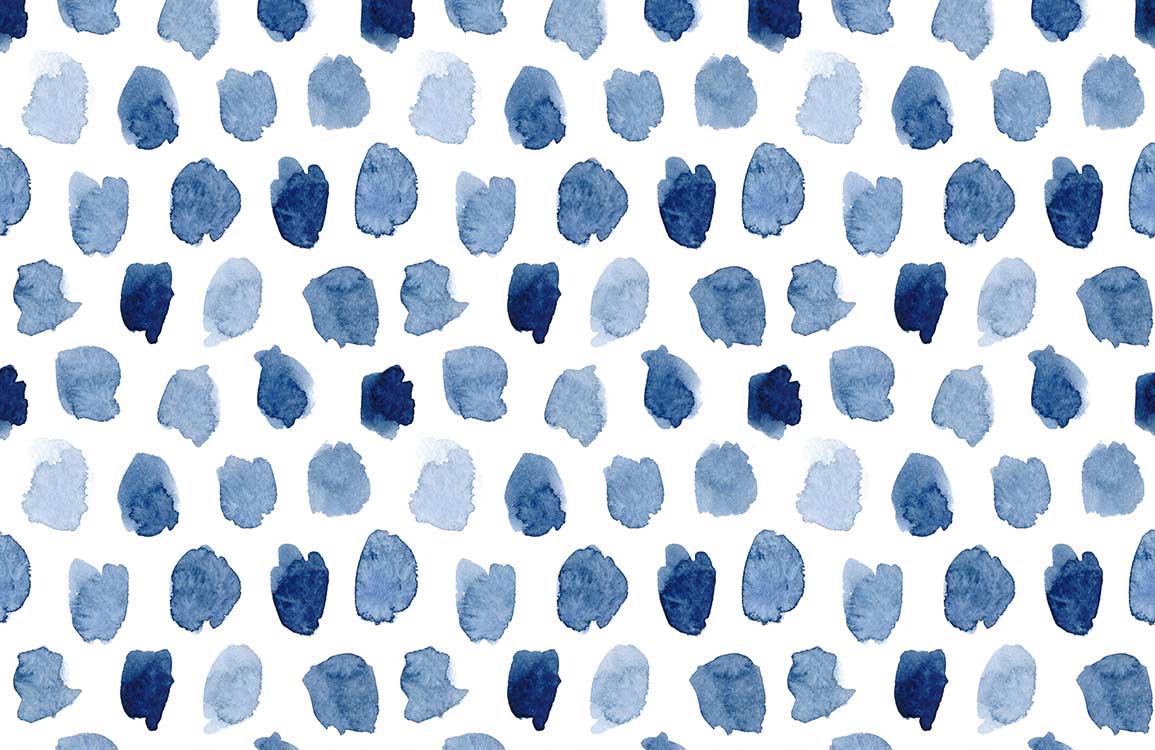 Navy and Sky Blue Watercolour Dots Pattern Wallpaper for Modern Homes