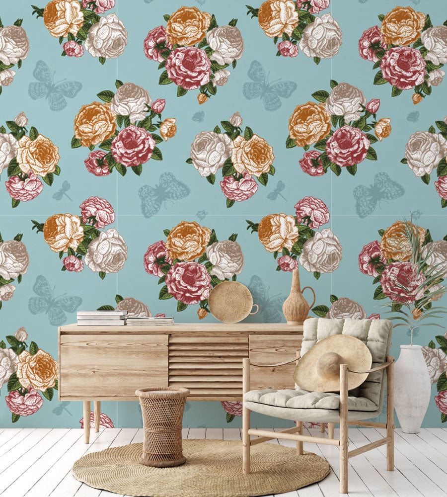 Bouquets & Flowers Wall Mural | Aesthetic Floral Wall Mural UK