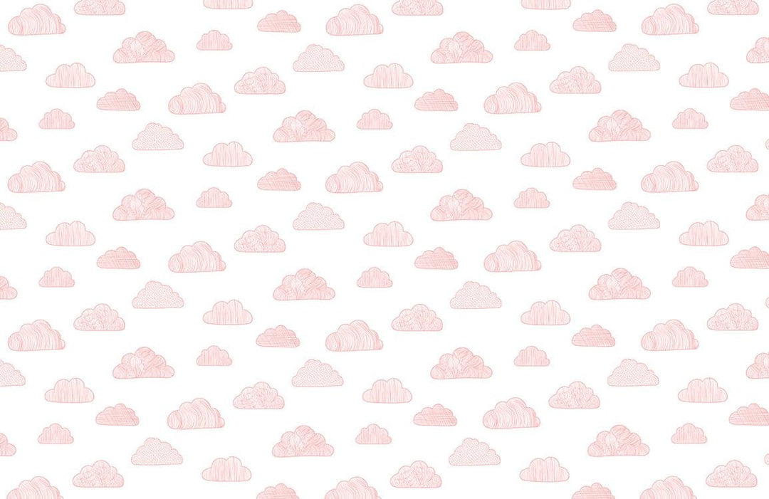 Pink Cloud Pattern Wallpaper - Soft Pastel Skies for Dreamy Interiors