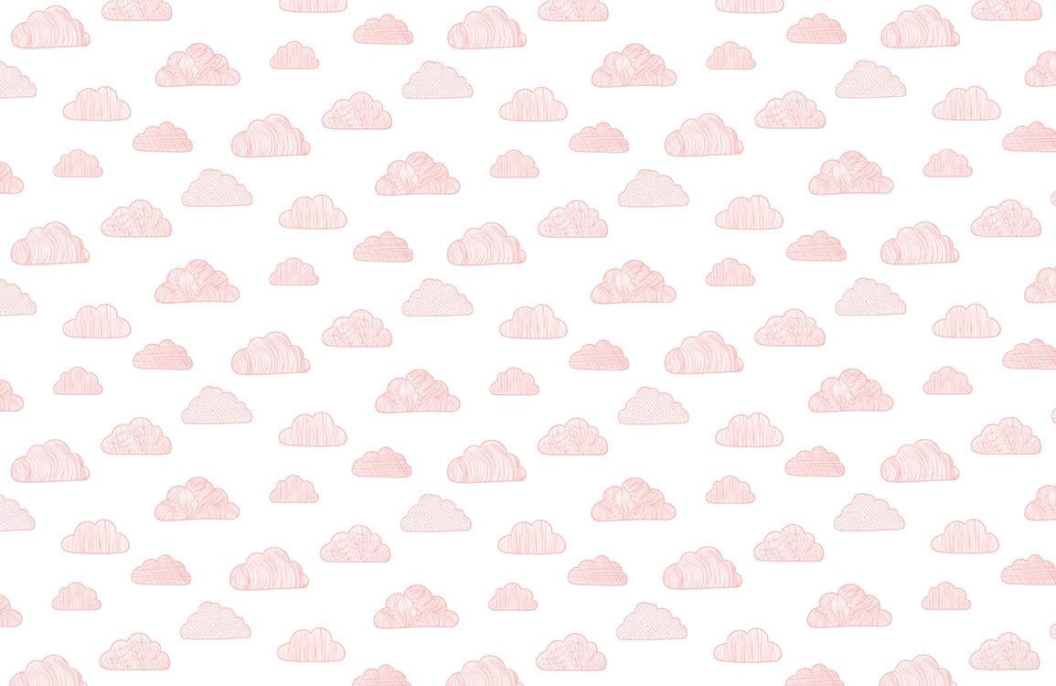 Pink Cloud Pattern Wallpaper - Soft Pastel Skies for Dreamy Interiors