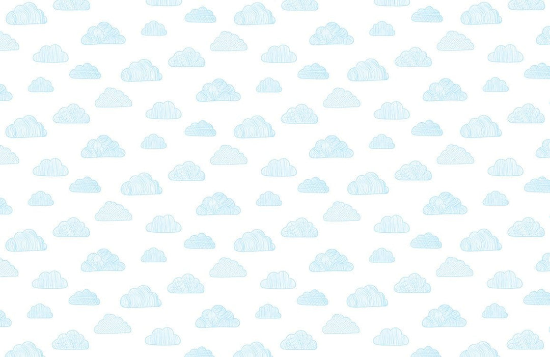 Dreamy Blue Cloud Pattern Wallpaper for Tranquil Nursery Décor