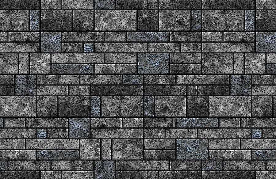 Elegant Grey Stone Brick Pattern Wallpaper for Modern Interior Design