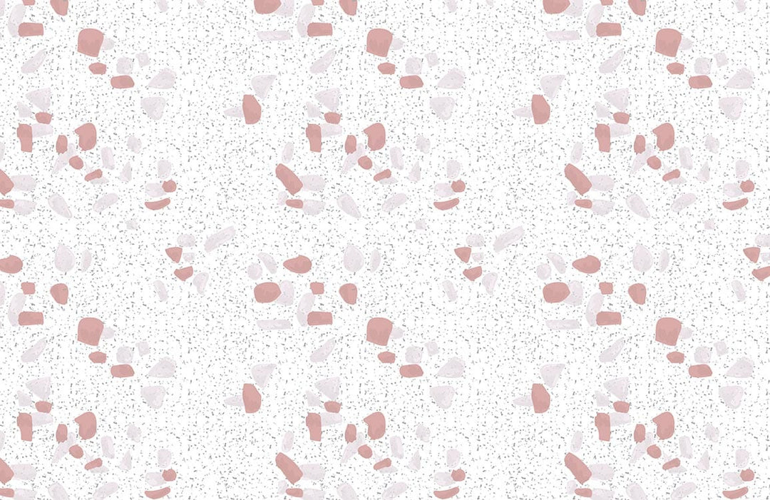 Elegant Terrazzo Pattern Wallpaper in Soft Pink and White Style