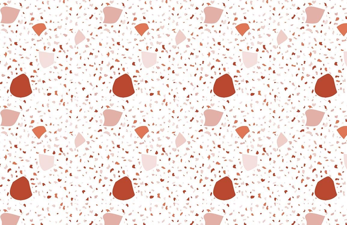 Modern Terra Cotta and Cream Terrazzo Patterned Wallpaper for Chic Interiors