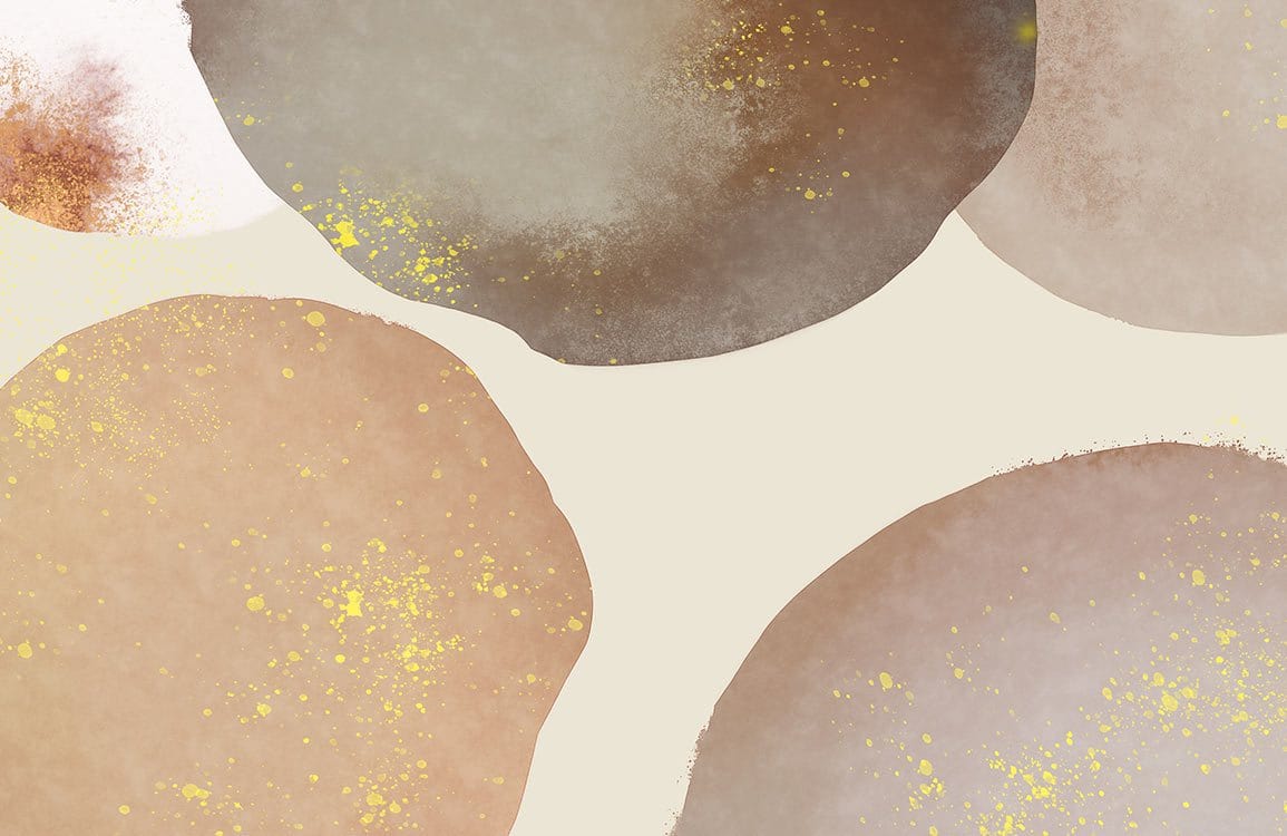 Earthy Tones Abstract Watercolour Pattern Wallpaper with Gold Accents