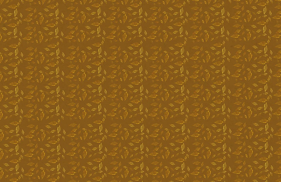 Autumnal Gold Leaf Pattern Wallpaper - Elegant Brown and Mustard Design