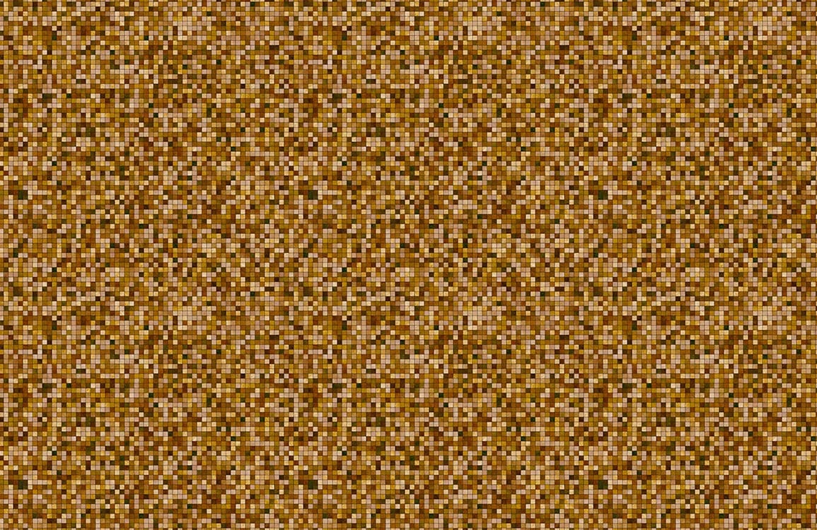 Golden Mosaic Tile Patterned Wallpaper with Earthy Tones for Modern Interiors