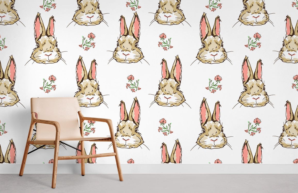 Brown Rabbit Wallpaper for Kids