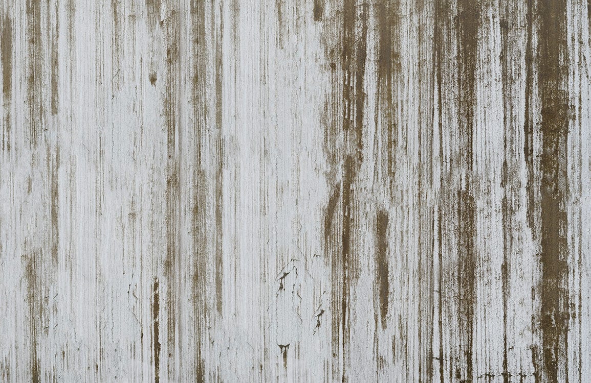Industrial Chic Weathered Vertical Stripes Rustic Brown and White Wallpaper