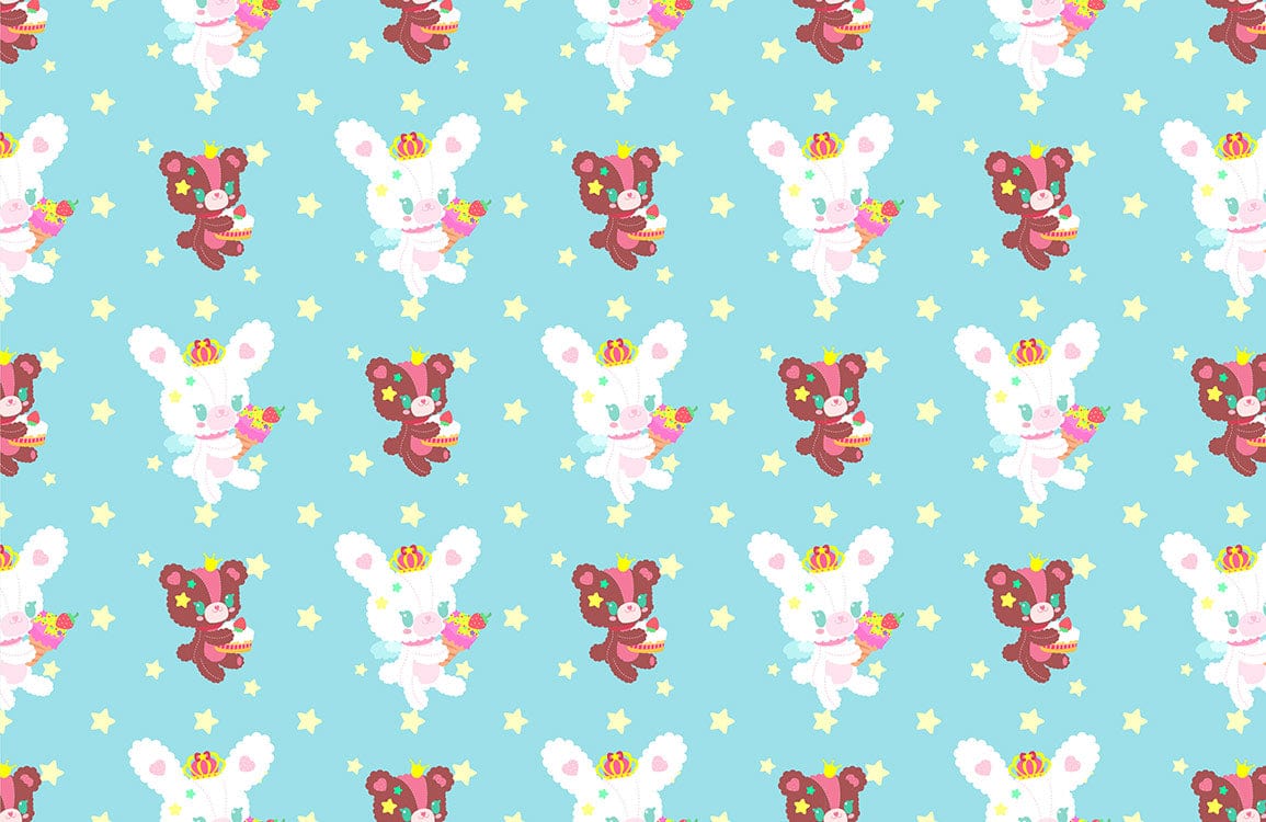 Charming Pastel Teddy Bear Pattern Wallpaper for Kids' Rooms Delight