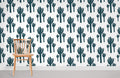 Cactus Pattern Wallpaper Mural