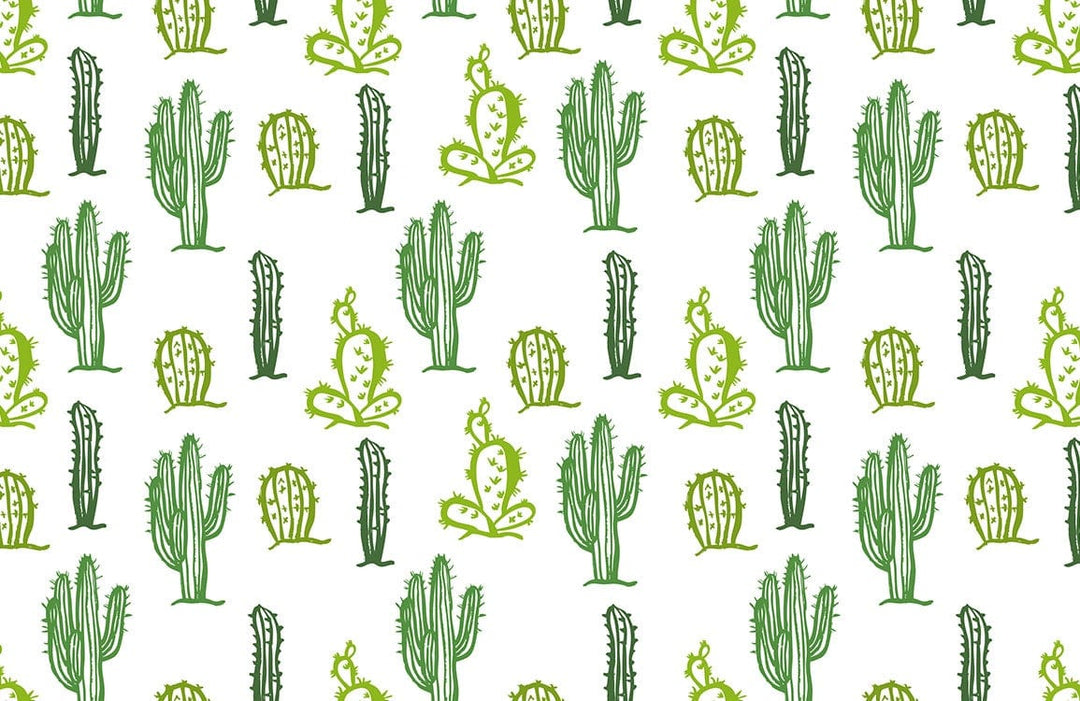 Green Cacti Patterned Wallpaper: Whimsical Desert Design for Modern Interiors
