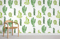 Cactus Pattern Wallpaper Mural