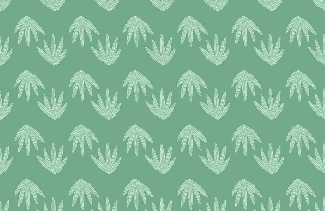 Elegant Sage Green Leaf Patterned Wallpaper for Modern Interior Design