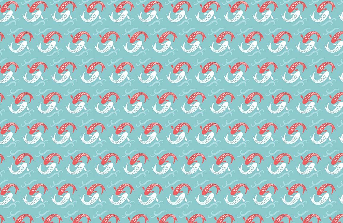 Carp Play II Wallpaper Mural