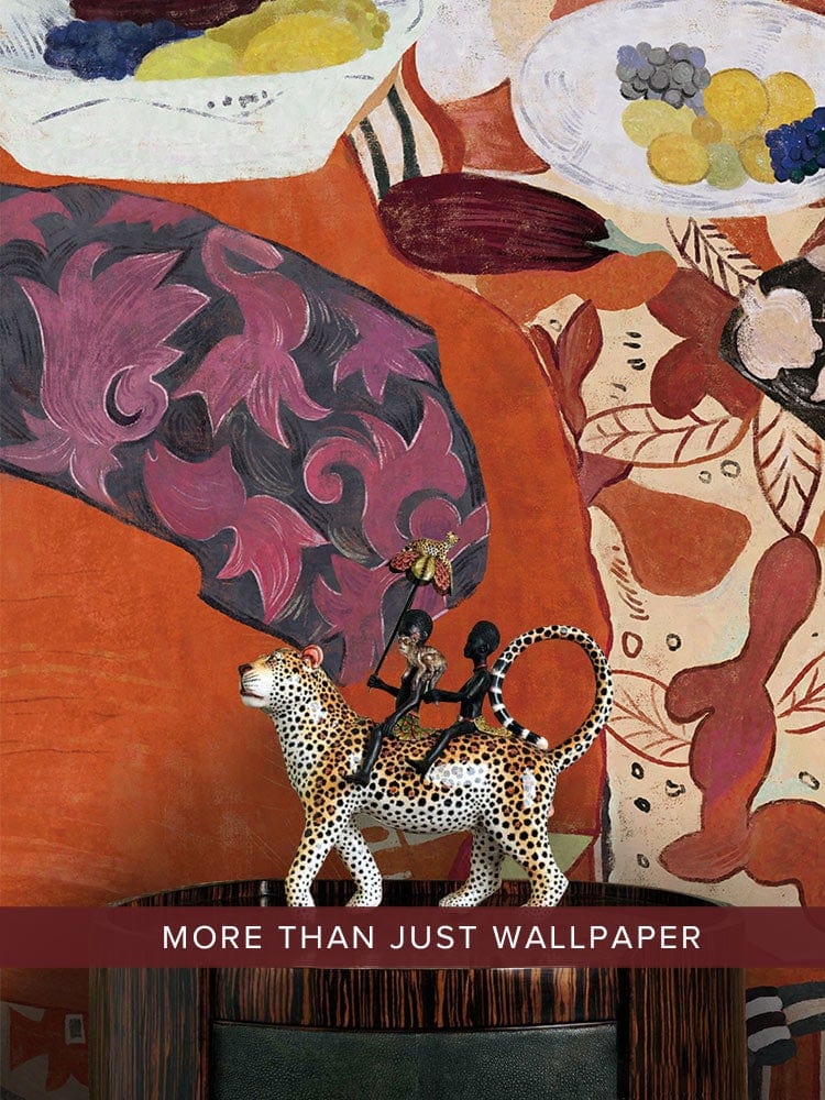 Eclectic Bohemian Mural Wallpaper by More Than Just Wallpaper, featuring vibrant artistic patterns.